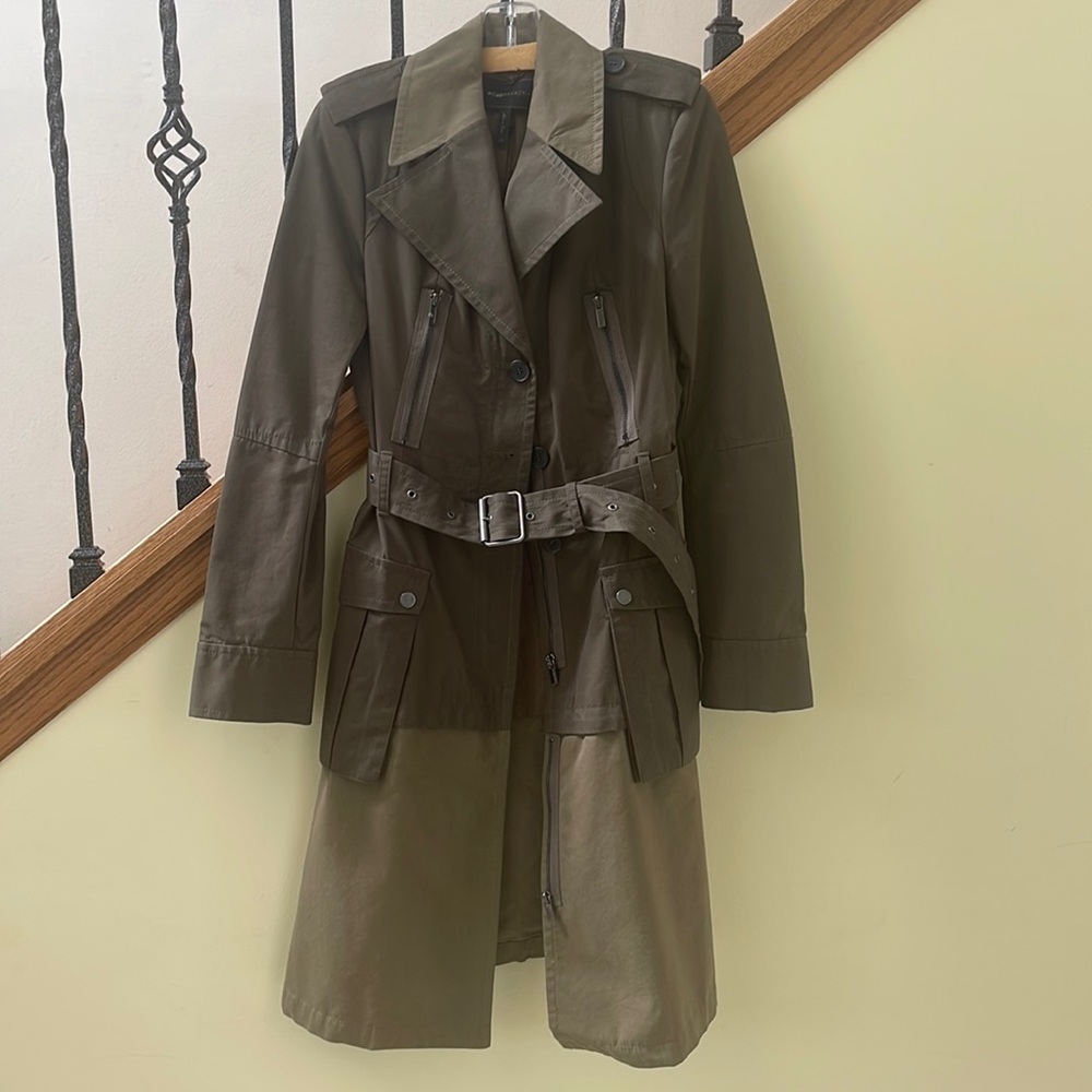 BCBG MAXAZRIA military style lined trench coat in XS